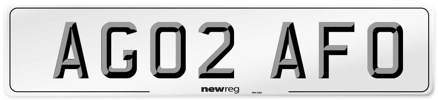AG02 AFO Number Plate from New Reg